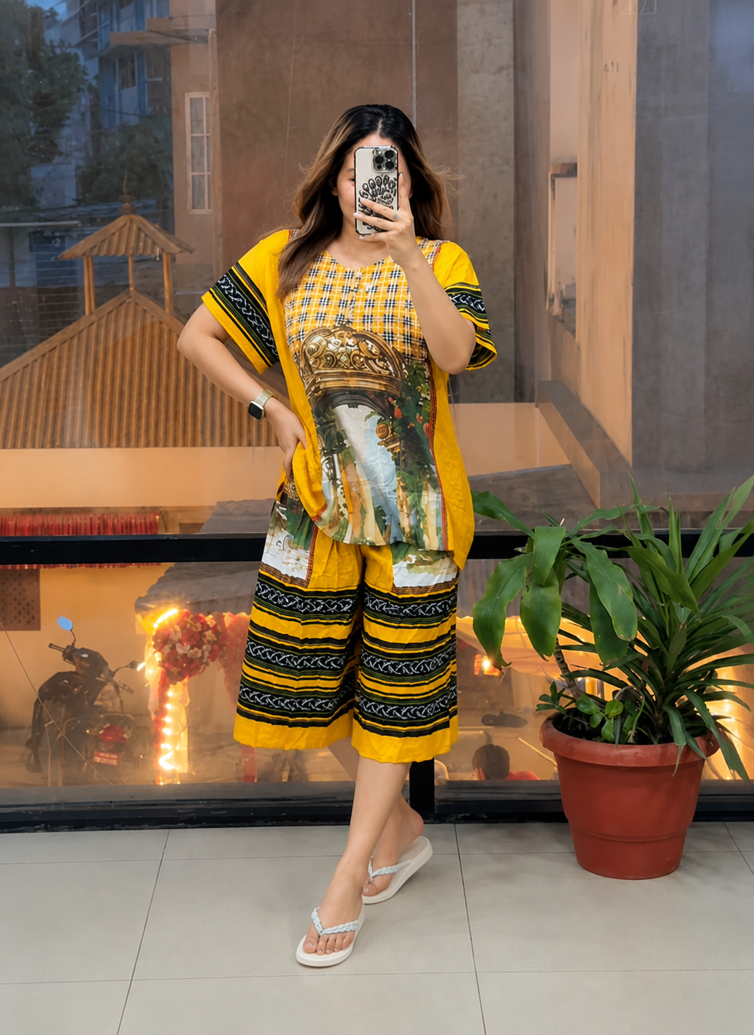 Premium Rayon Printed Cord Set