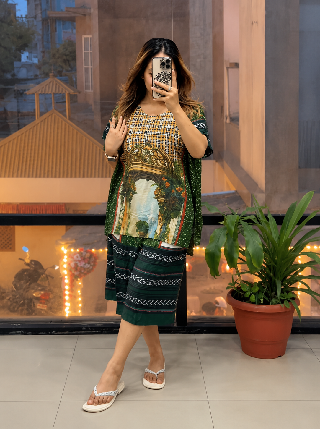 Premium Rayon Printed Cord Set