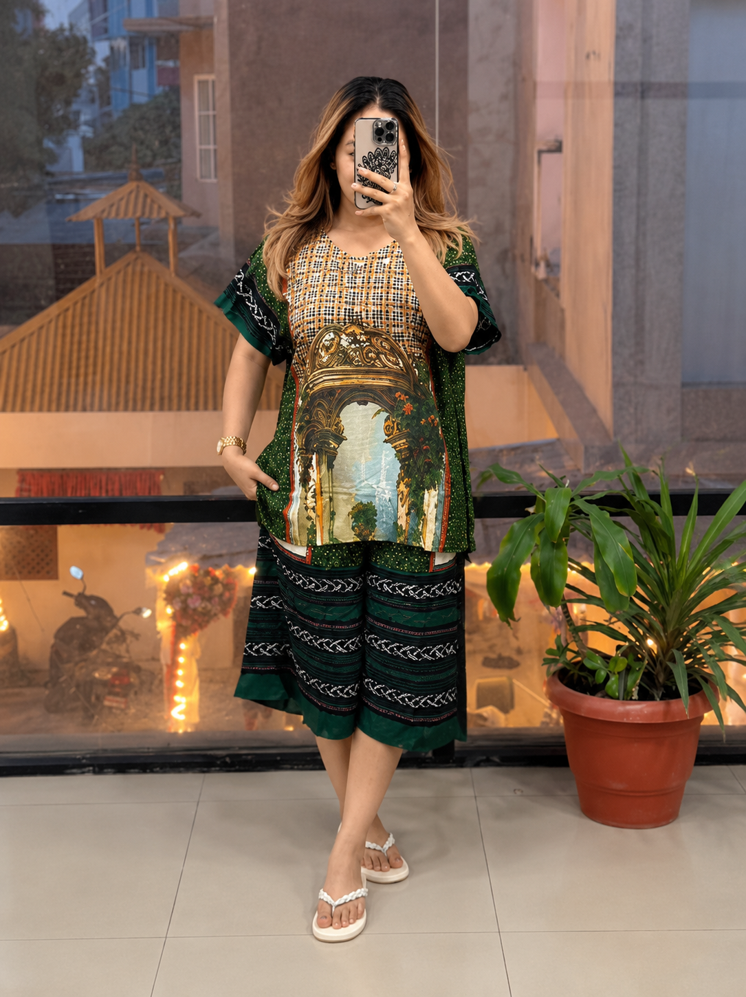 Premium Rayon Printed Cord Set