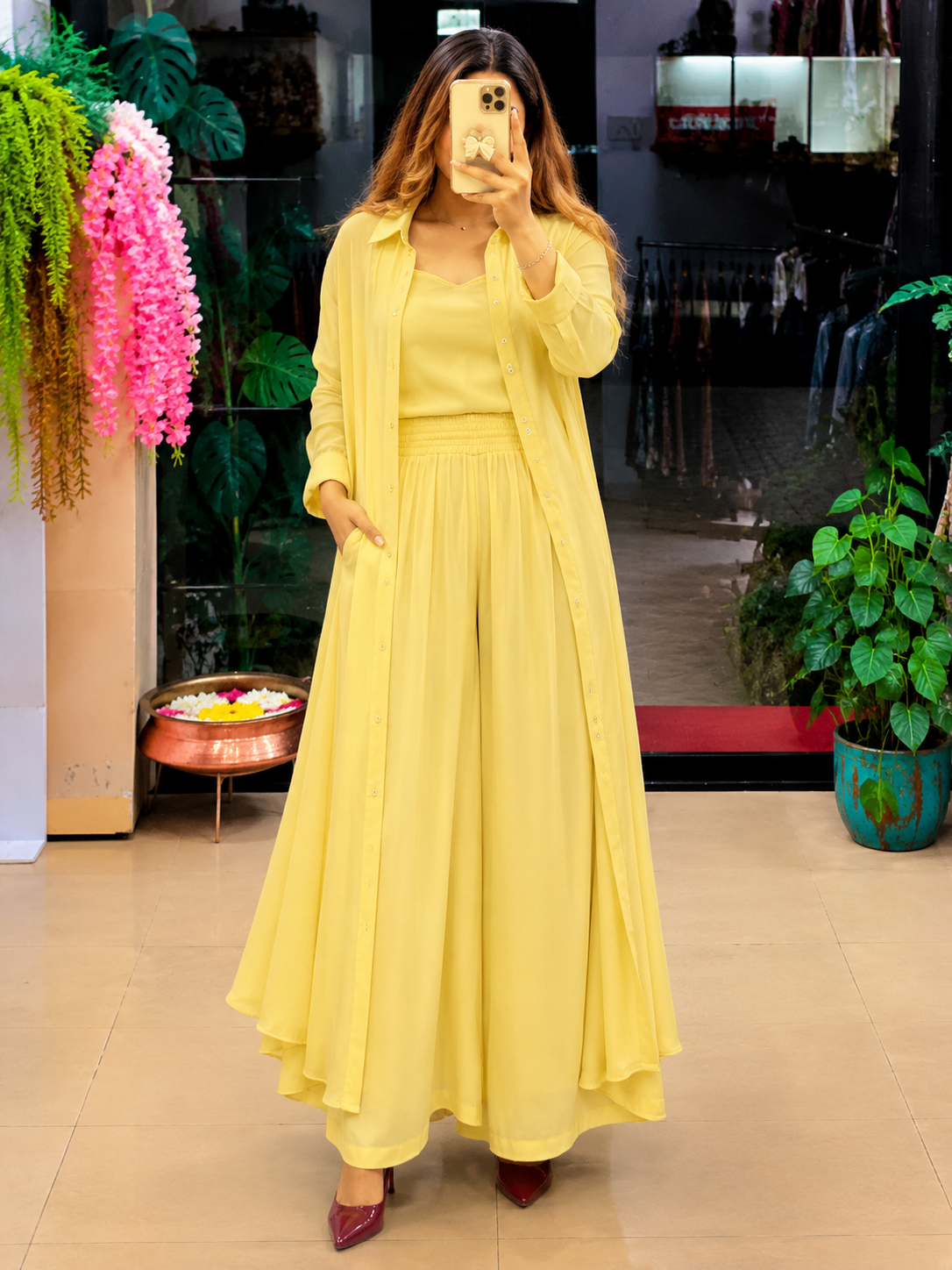 Women's 3-Piece Co-Ord Set with Long Shrug