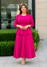 Pink Women's Co-Ord Set With Belt