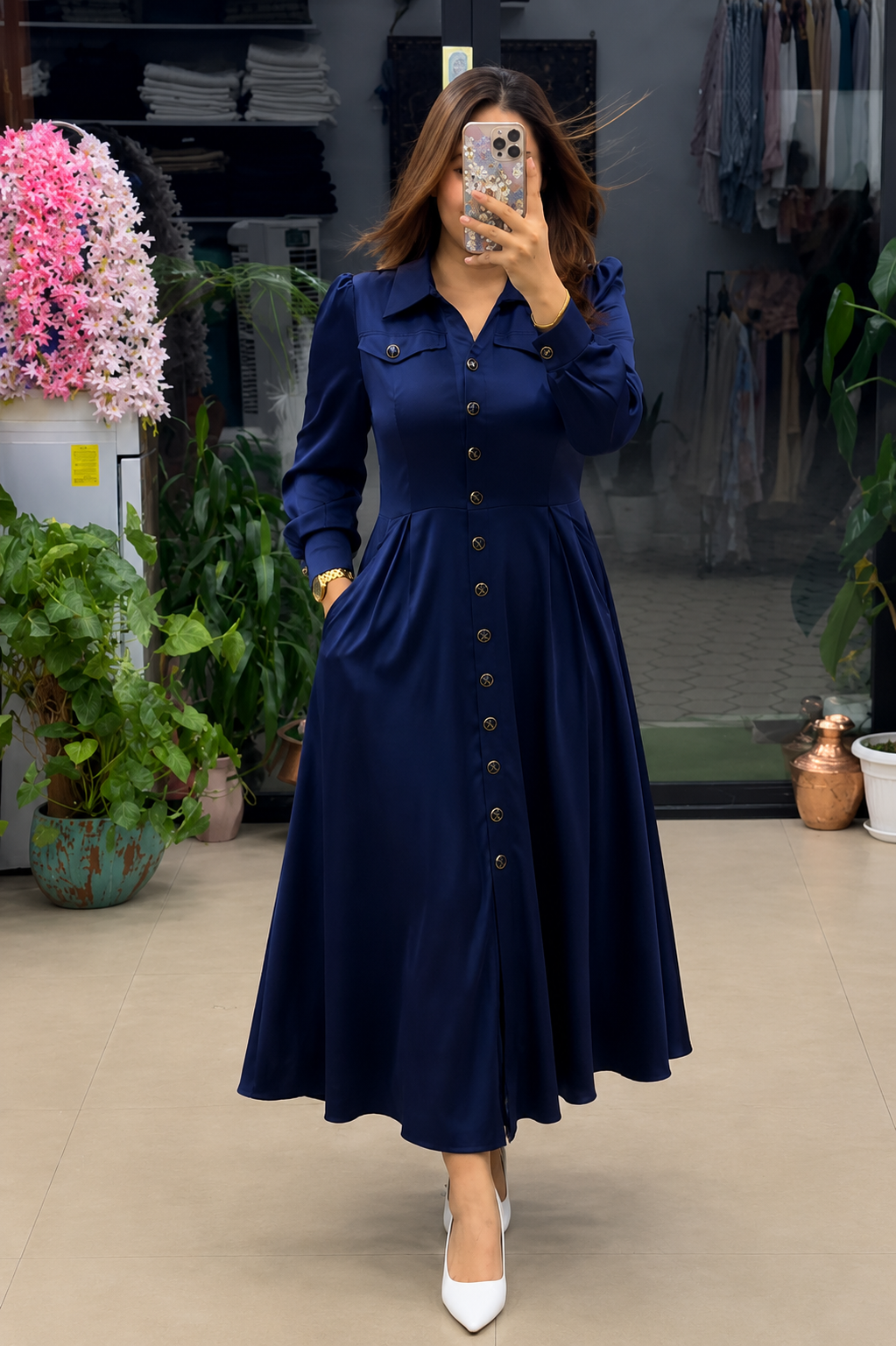 Navy Blue Latest Design Women’s  Maxi Dress