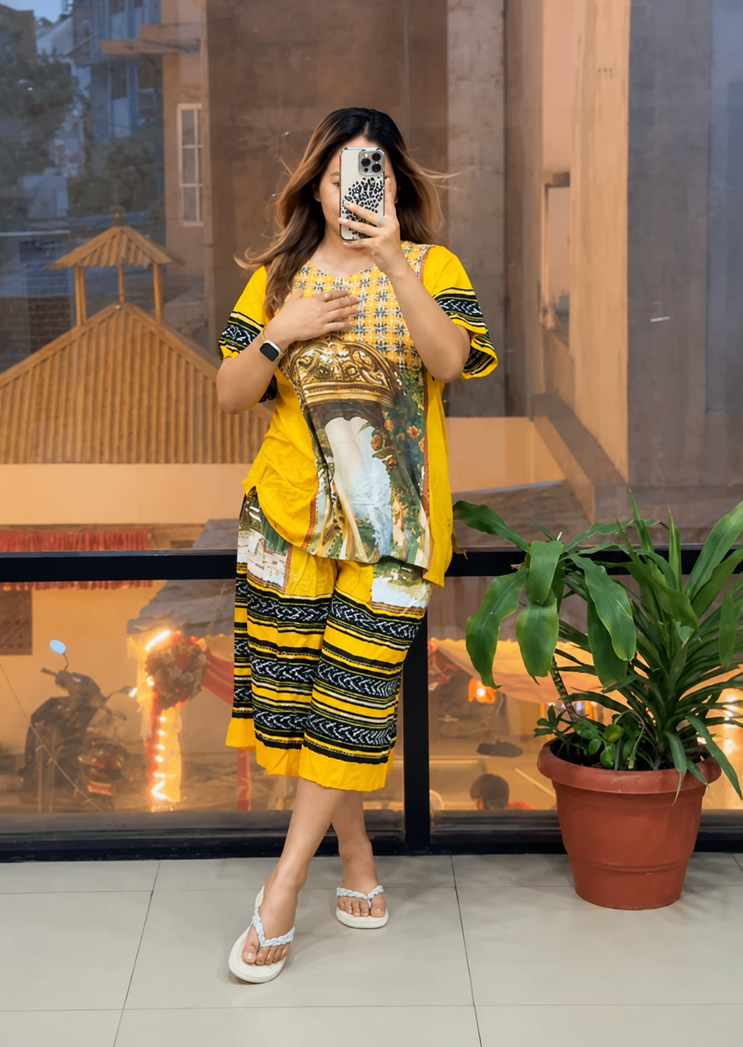 Premium Rayon Printed Cord Set