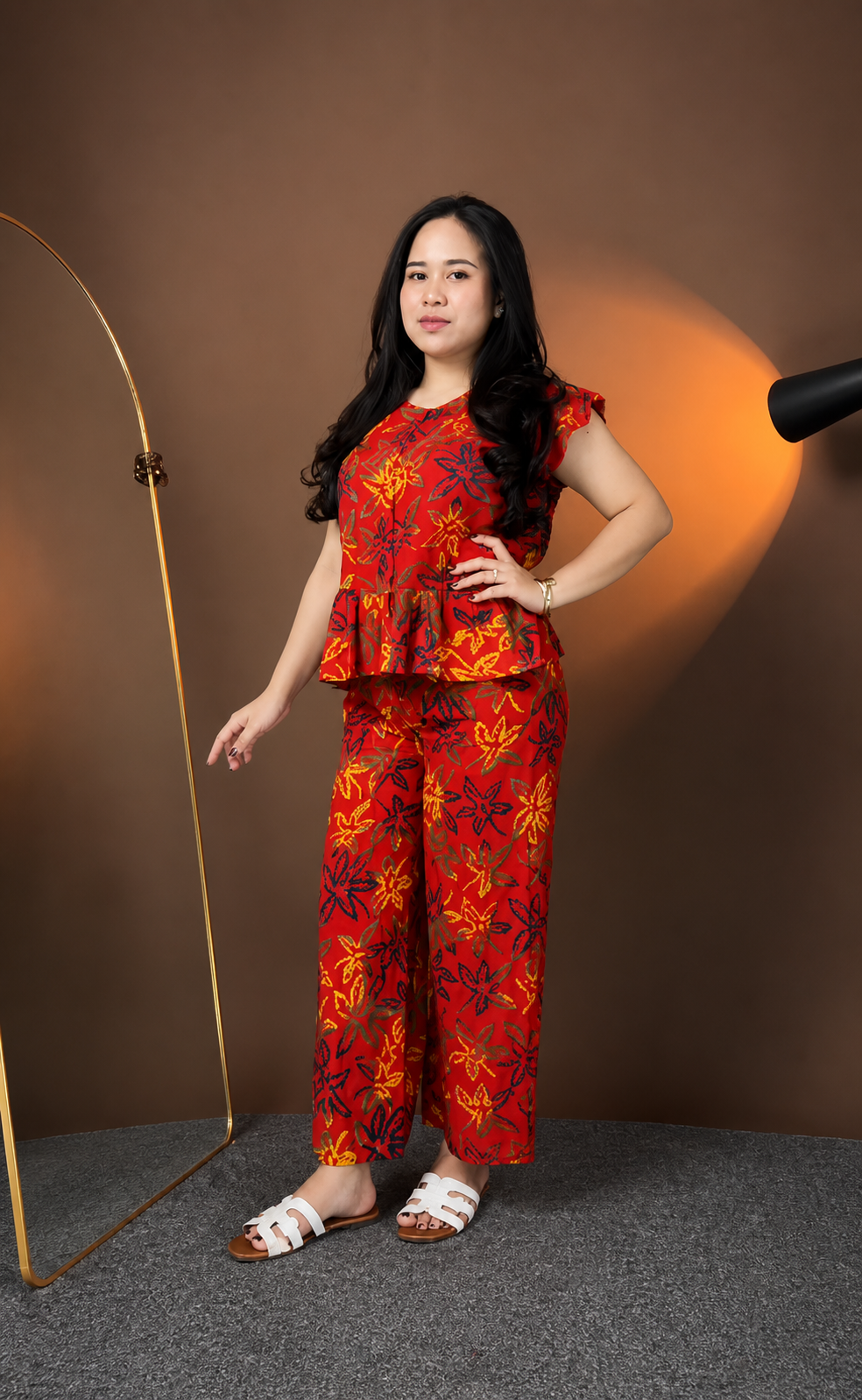 Red Floral Printed Co-Ord Set for Women