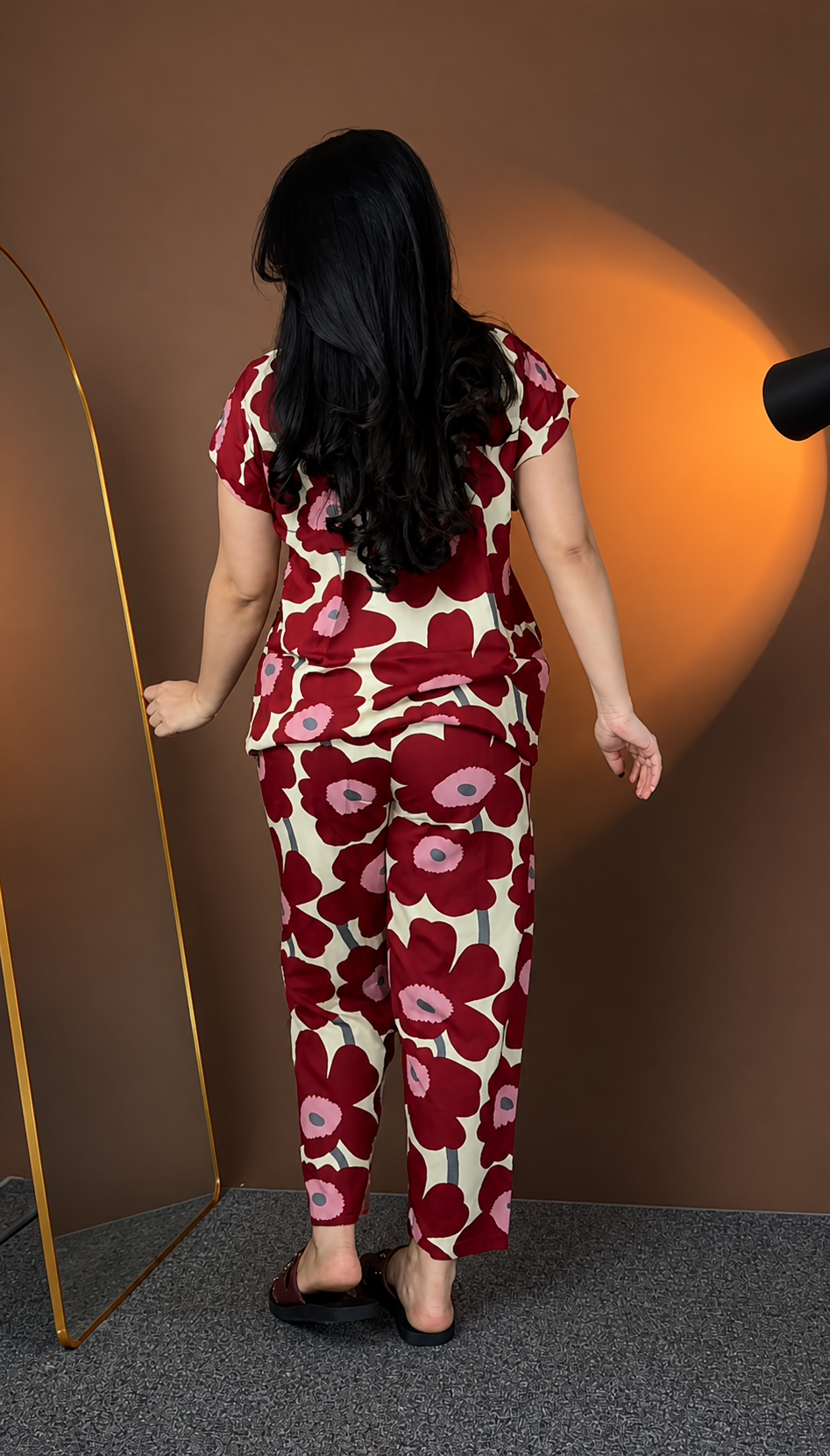 Red Printed Rayon Co-Ord Set