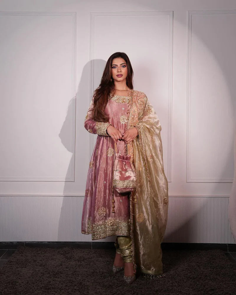 Shavi's' Peach Havy Designer Royal Elegant Anarkali Suit Set