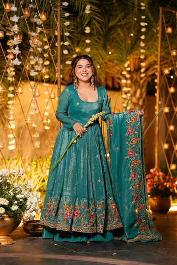 Rama Colour Premium Designer Anarkali Gown Sharara Set