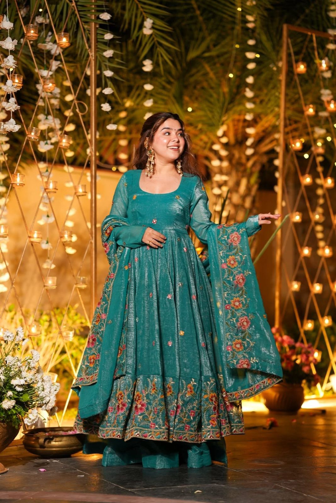 Rama Colour Premium Designer Anarkali Gown Sharara Set