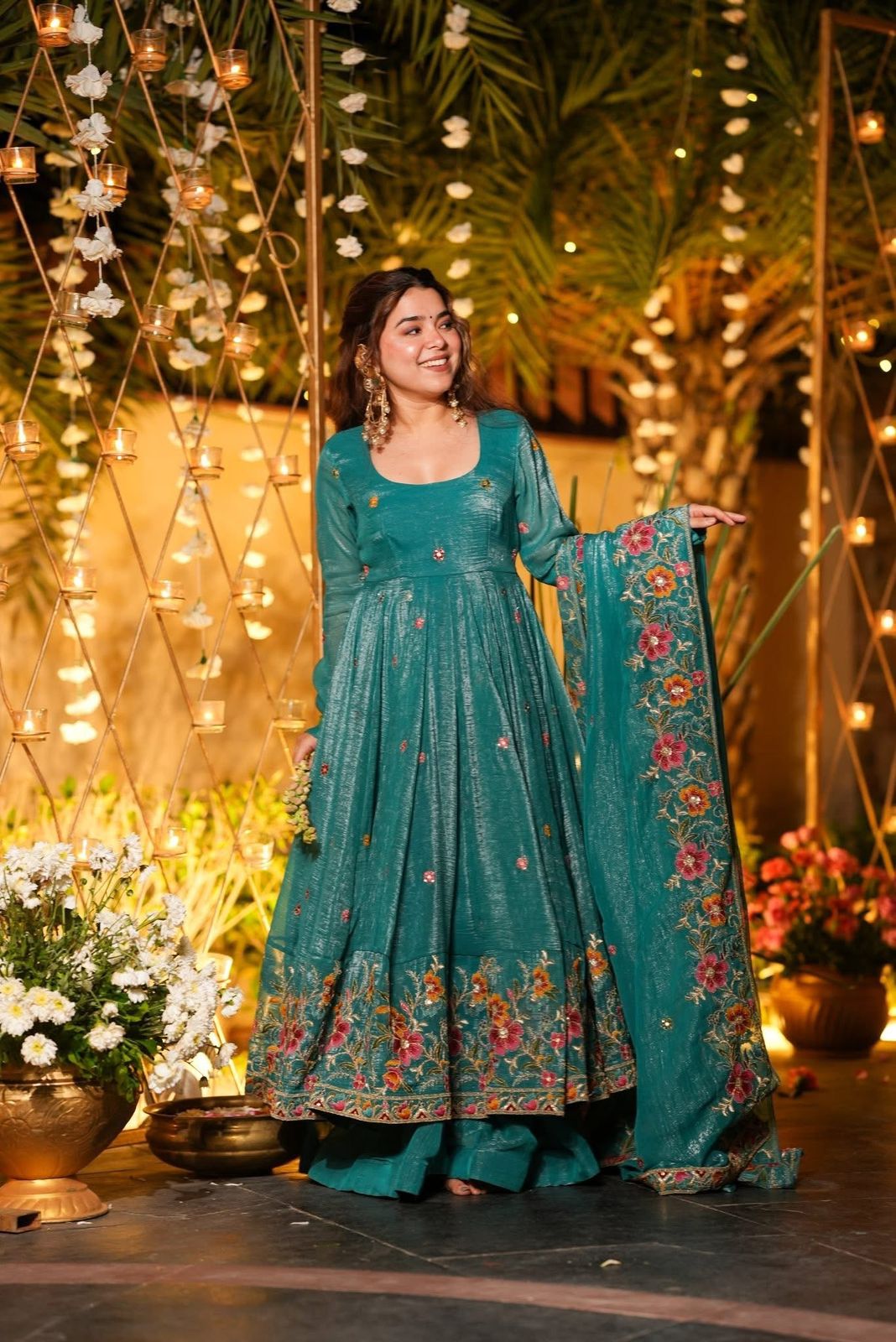 Rama Colour Premium Designer Anarkali Gown Sharara Set