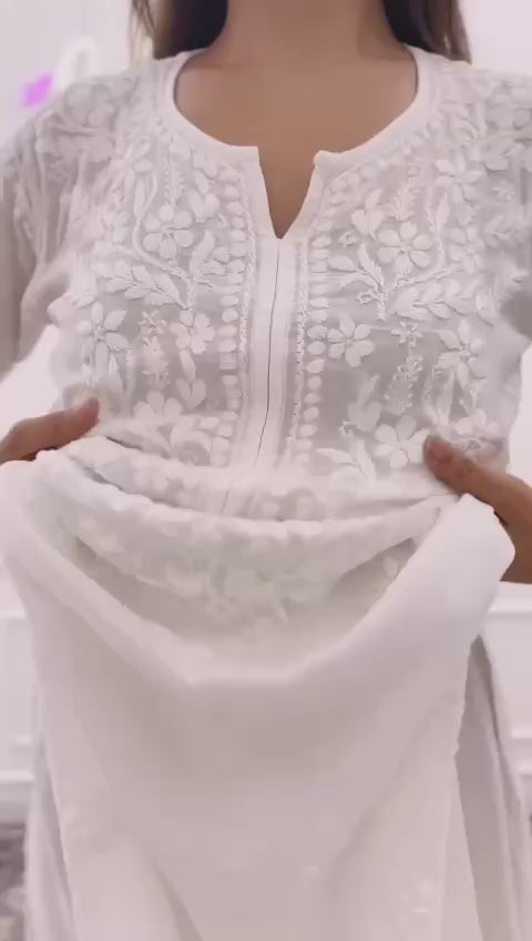 White Designer Kurta Pant Set - Minimal look - royal feel -Nazakat in every thread